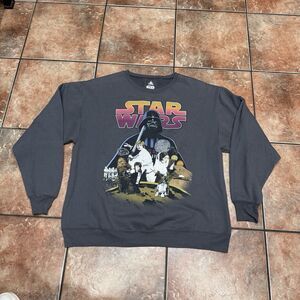 Disney Parks  Adult Large Star Wars Retro Look Gray Sweatshirt